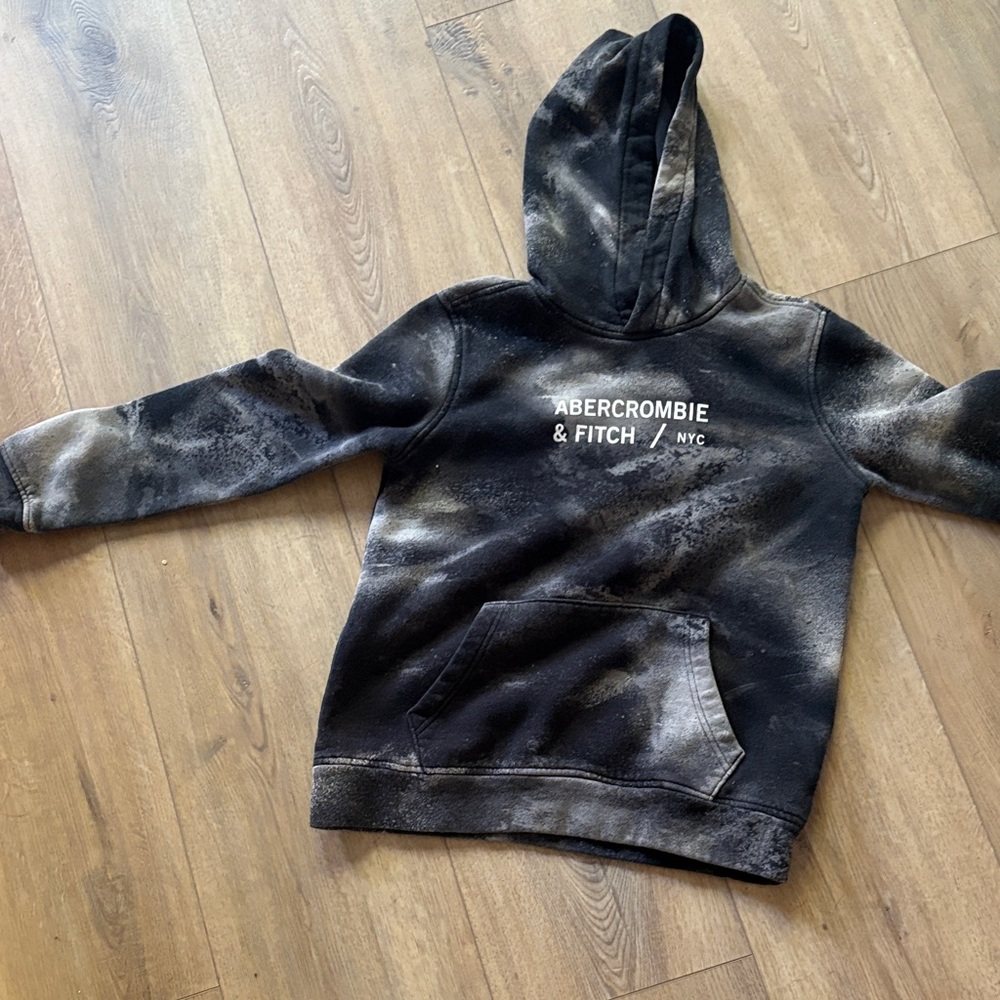 Abercrombie & Fitch Tie-Dye Black and Gray Hoodie